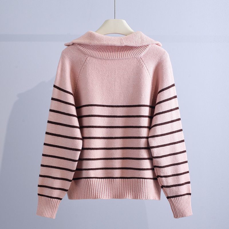 Women’s Cotton Striped Half-Zip Jumper