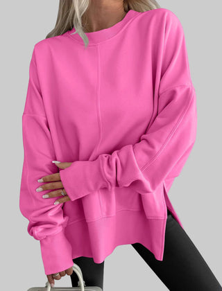 Women’s Oversized Cotton-Blend Sweatshirt in Pink