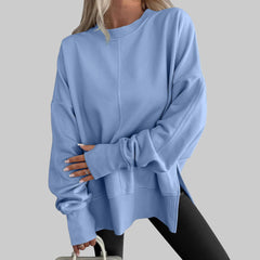 Women’s Oversized Cotton-Blend Sweatshirt in Blue