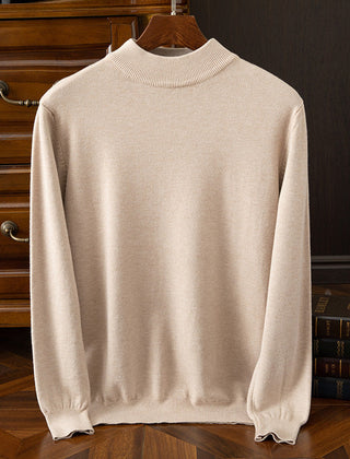 Men’s Drop-Shoulder Mock-Neck Jumper in Cream