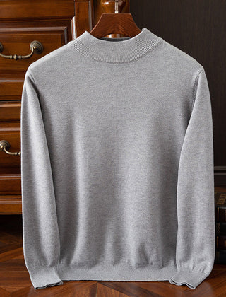 Men’s Drop-Shoulder Mock-Neck Jumper in Grey