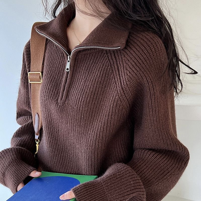Women’s Oversized Quarter-Zip Knit Jumper