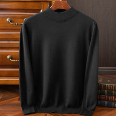 Men’s Drop-Shoulder Mock-Neck Jumper in Black
