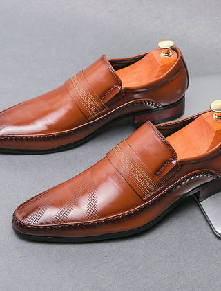 Men’s Polished Leather Penny Loafers in Brown
