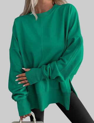 Women’s Oversized Cotton-Blend Sweatshirt in Green