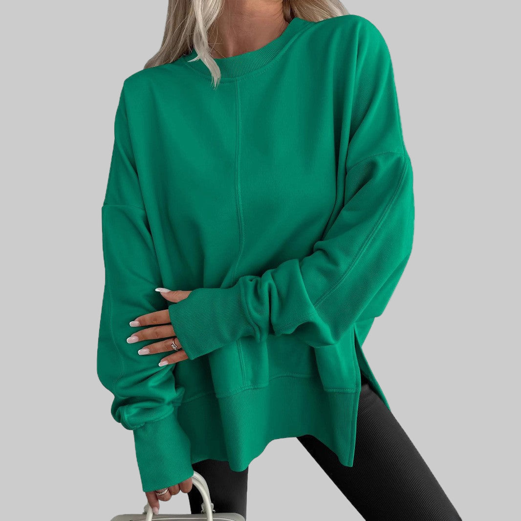 Women’s Oversized Cotton-Blend Sweatshirt in Green