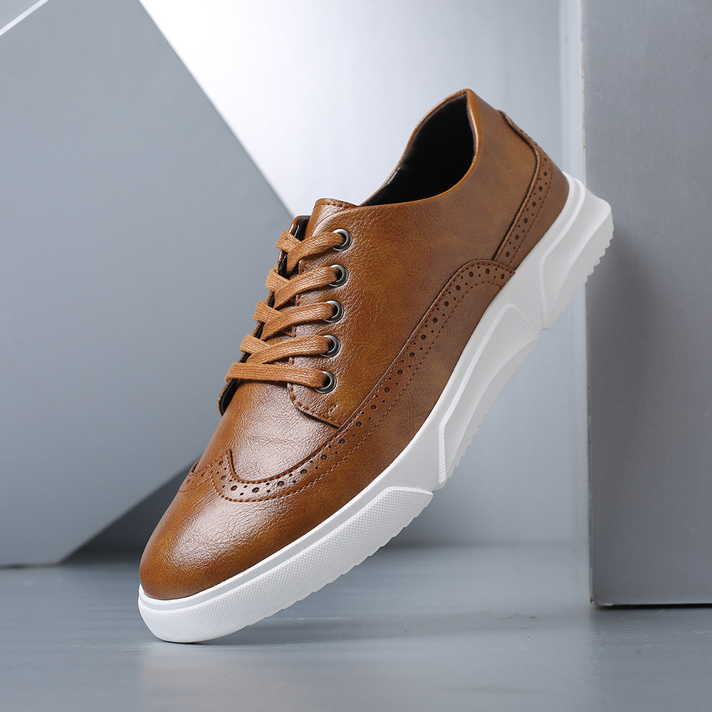 Men’s Leather Brogue Lace-Up Trainers