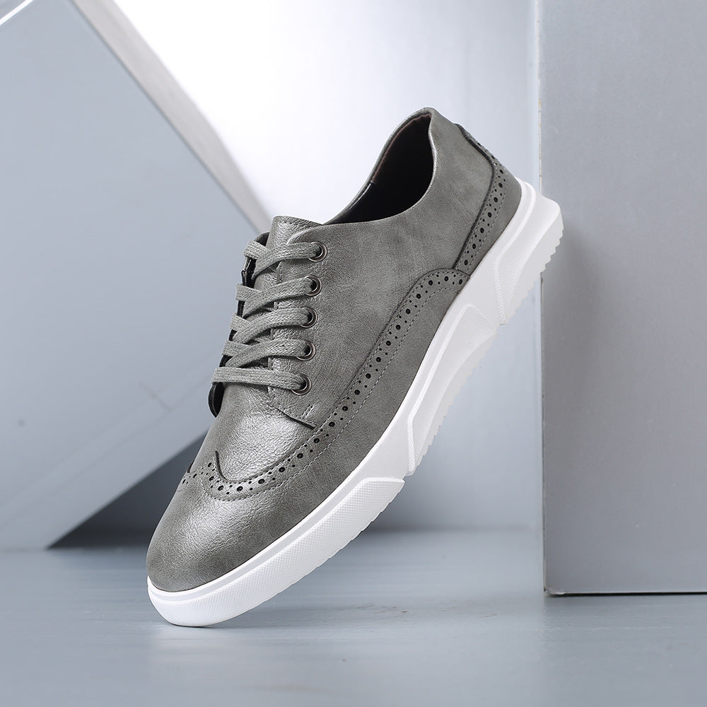 Men’s Leather Brogue Lace-Up Trainers