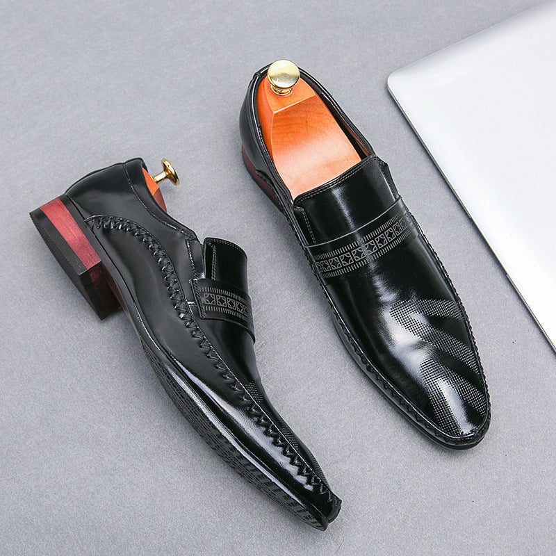 Men’s Polished Leather Penny Loafers in Black