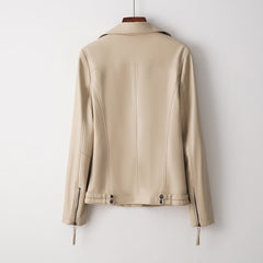 Women’s Smooth Leather Structured Biker Jacket