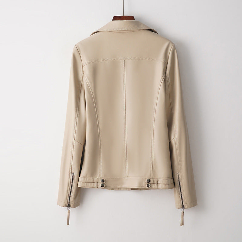 Women’s Smooth Leather Structured Biker Jacket