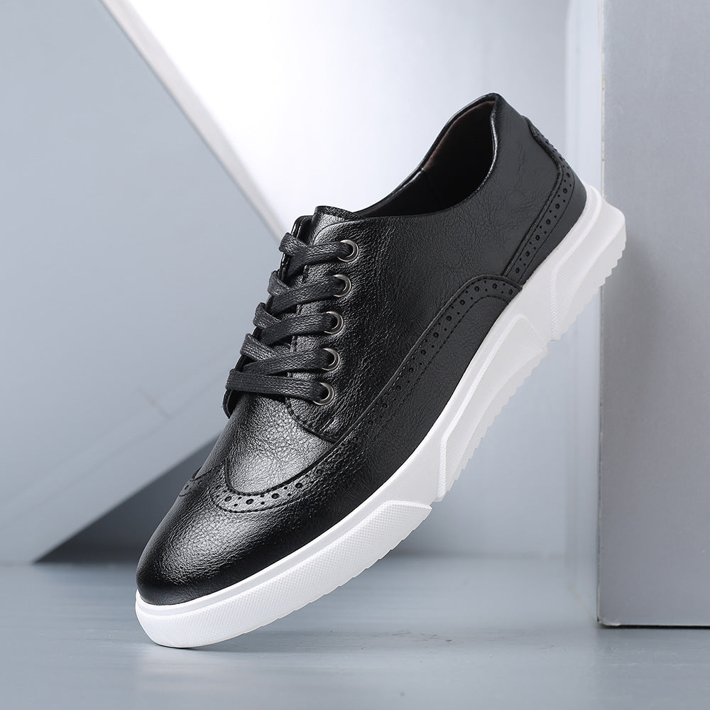 Men’s Leather Brogue Lace-Up Trainers