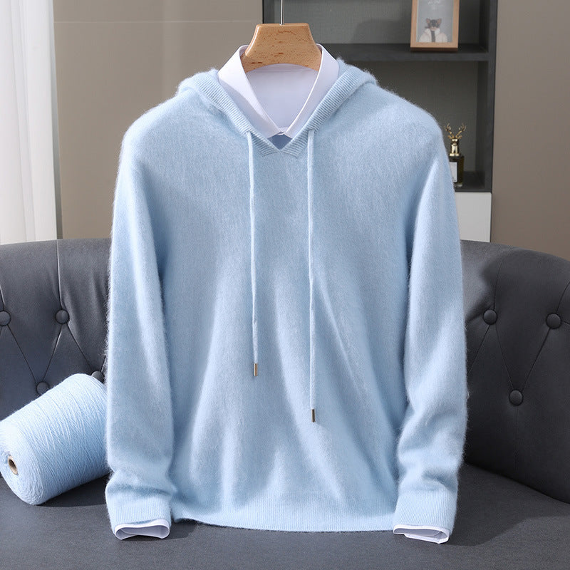 Valencia Soft Knit Men's Hoodie - Blue