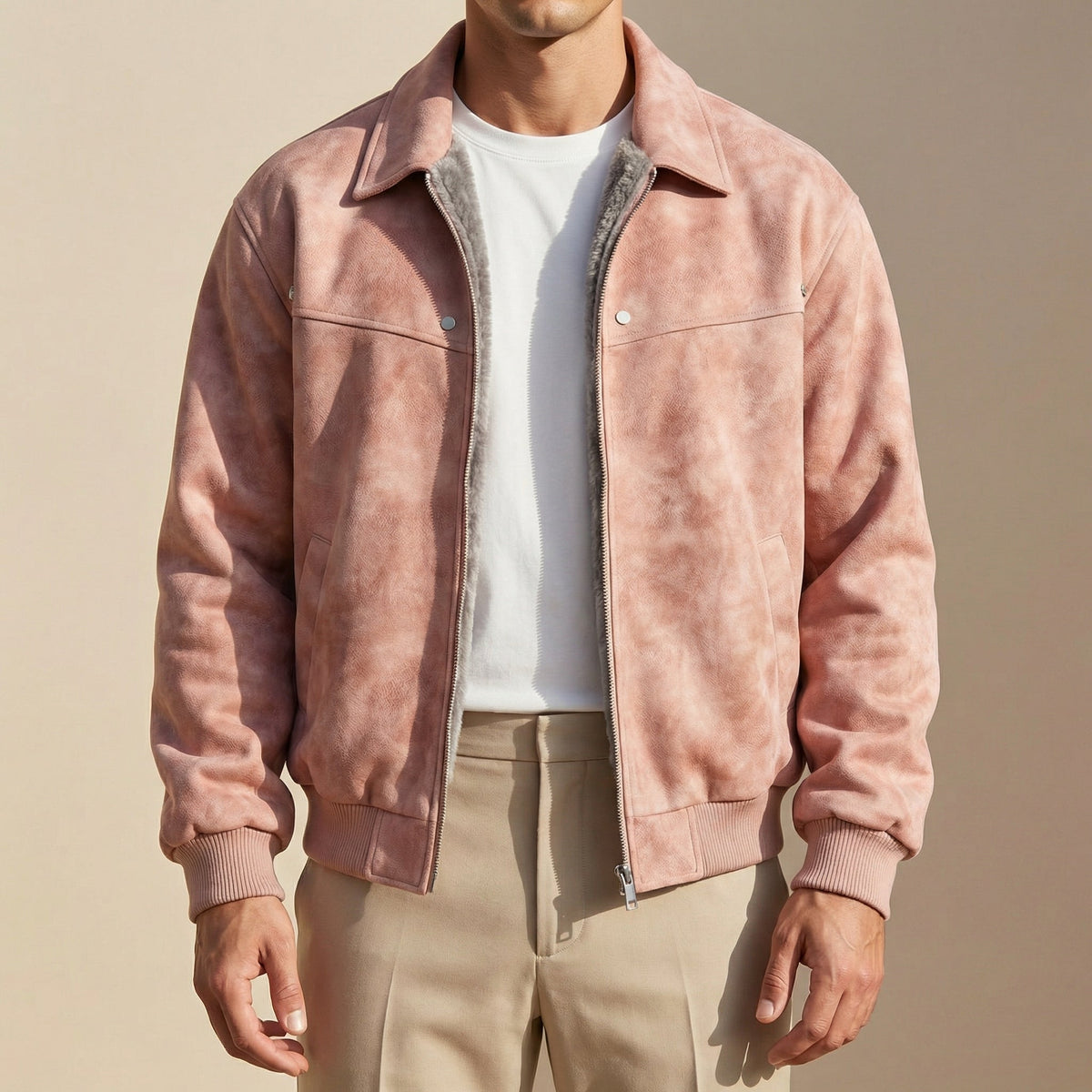 Jacob Leather Men's Jacket - Pink