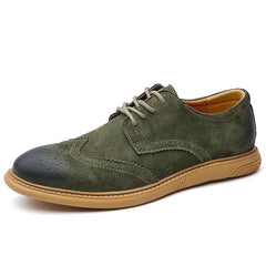 Men’s Suede Brogue Lace-Up Shoes