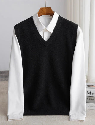 Bellagio Fine Knit Men's Sweater Vest - Black