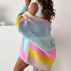 Women’s Oversized Colour-Block Cardigan
