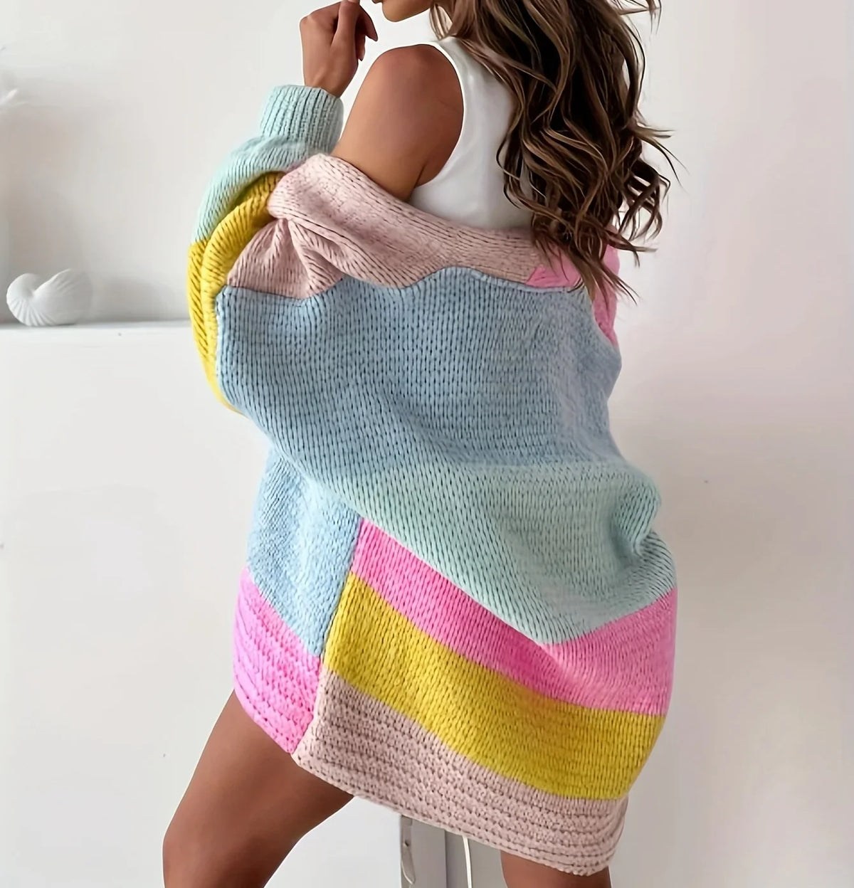 Women’s Oversized Colour-Block Cardigan