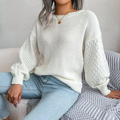 Women’s Textured-Sleeve Crew-Neck Jumper