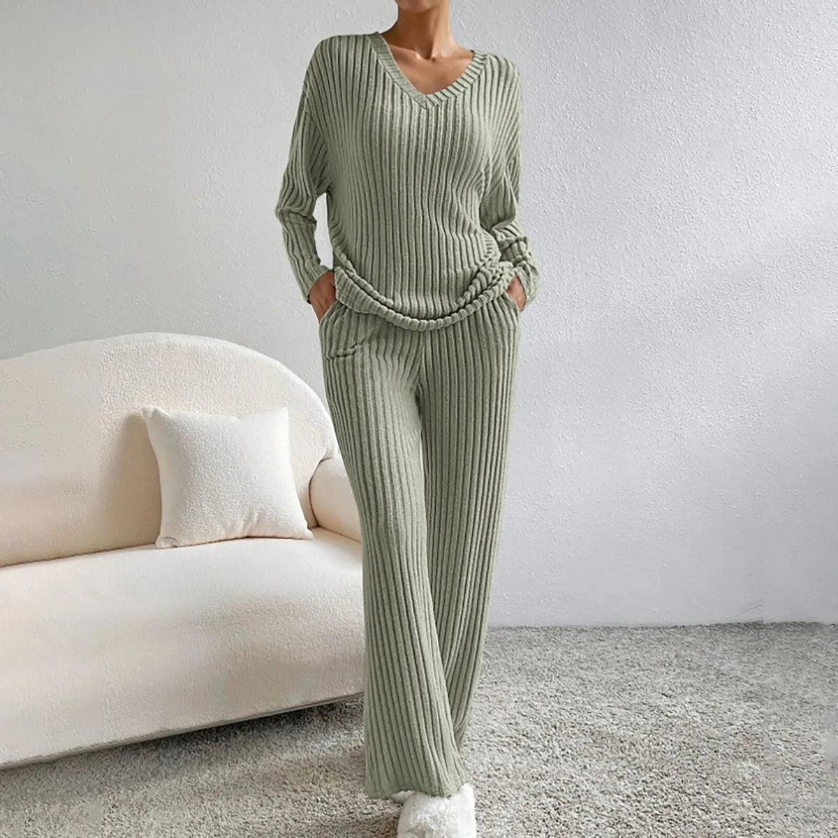 Women’s Ribbed Knit Lounge Set