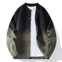 Men’s Cotton-Blend Ombre Knit Cardigan in Olive