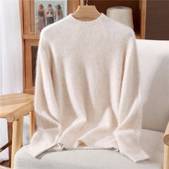 Women’s Soft Mock-Neck Knit Jumper in Cream