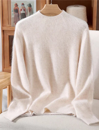 Women’s Soft Mock-Neck Knit Jumper in Cream