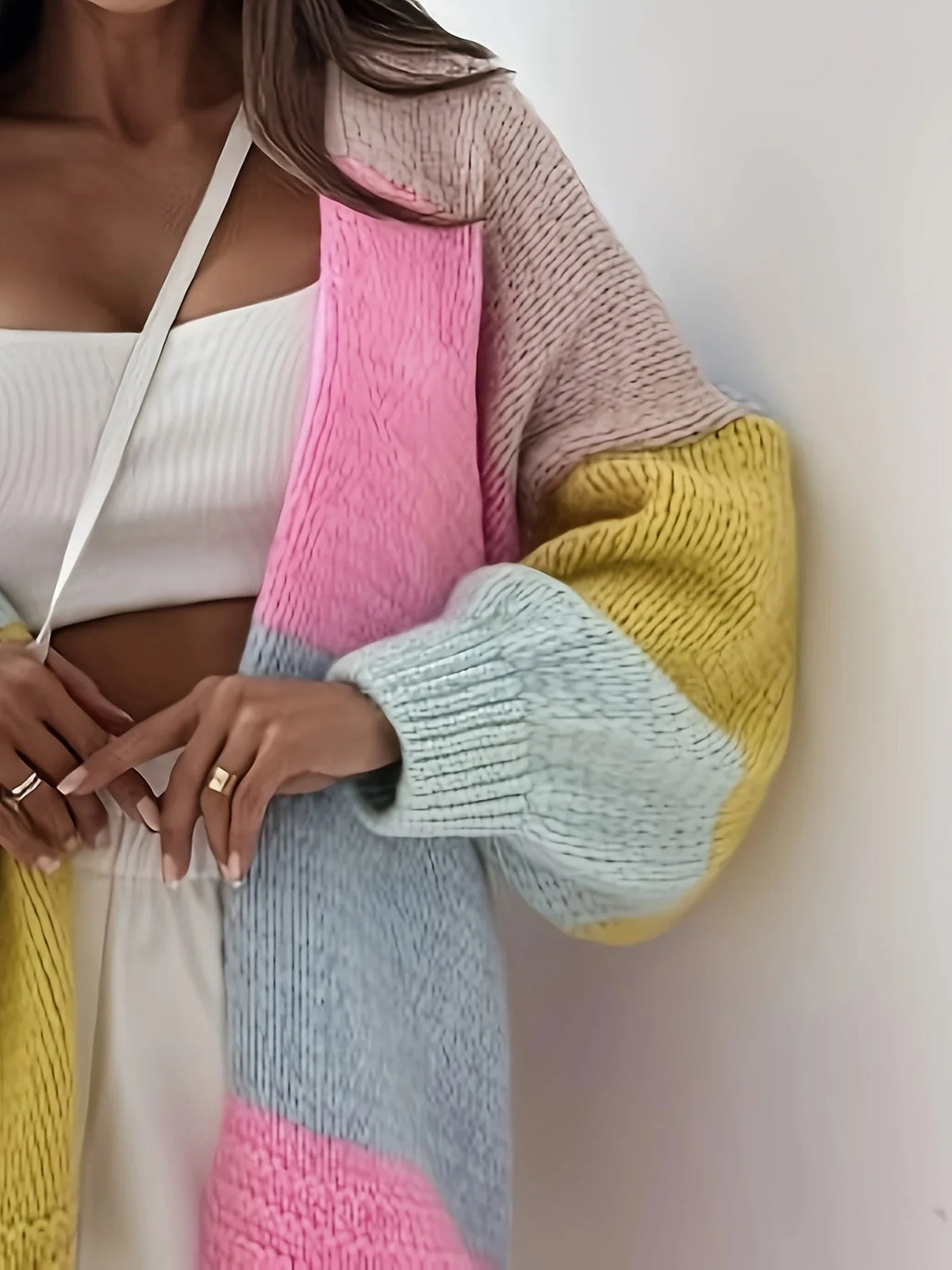 Women’s Oversized Colour-Block Cardigan