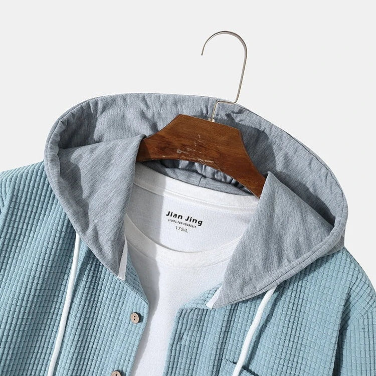 Bordeaux Hooded Cord Men's Sweater - detail image 8