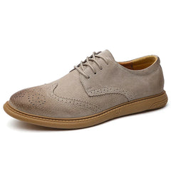 Men’s Suede Brogue Lace-Up Shoes