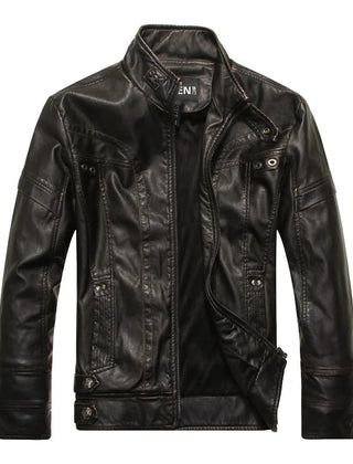Granite Ridge Leather Men's Jacket - Midnight Black