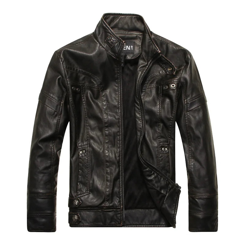 Granite Ridge Leather Men's Jacket - Midnight Black