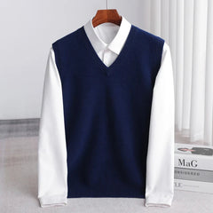 Bellagio Fine Knit Men's Sweater Vest - Navy Blue