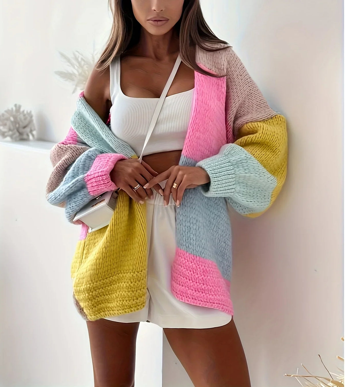 Women’s Oversized Colour-Block Cardigan