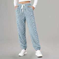 Women’s Patterned Cotton Drawstring Joggers in Sky Blue