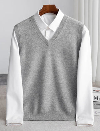 Bellagio Fine Knit Men's Sweater Vest - Grey