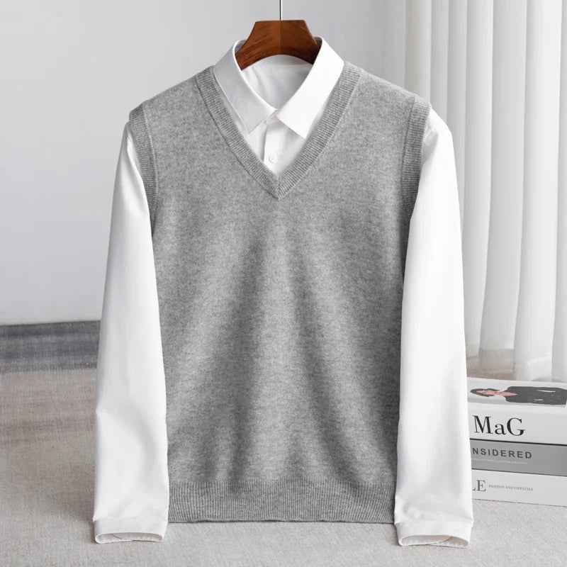 Bellagio Fine Knit Men's Sweater Vest - Grey