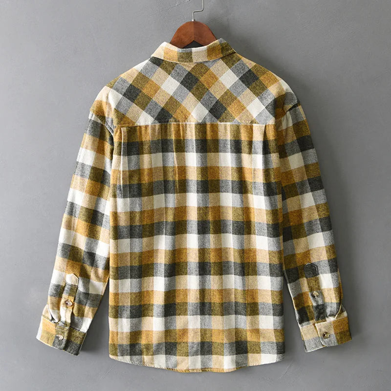 Men’s Brushed Cotton Check Flannel Shirt