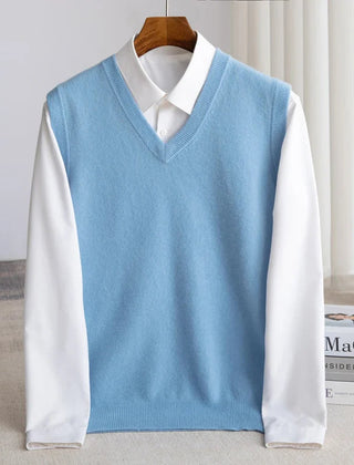 Bellagio Fine Knit Men's Sweater Vest - Blue