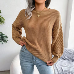 Women’s Textured-Sleeve Crew-Neck Jumper