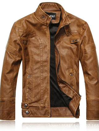 Granite Ridge Leather Men's Jacket - Chestnut Brown