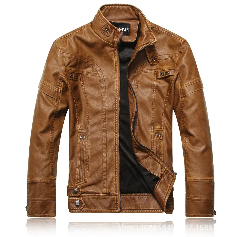 Granite Ridge Leather Men's Jacket - Chestnut Brown