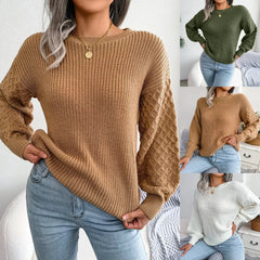 Women’s Textured-Sleeve Crew-Neck Jumper