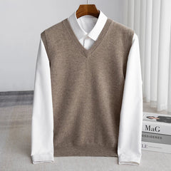 Bellagio Fine Knit Men's Sweater Vest - Camel