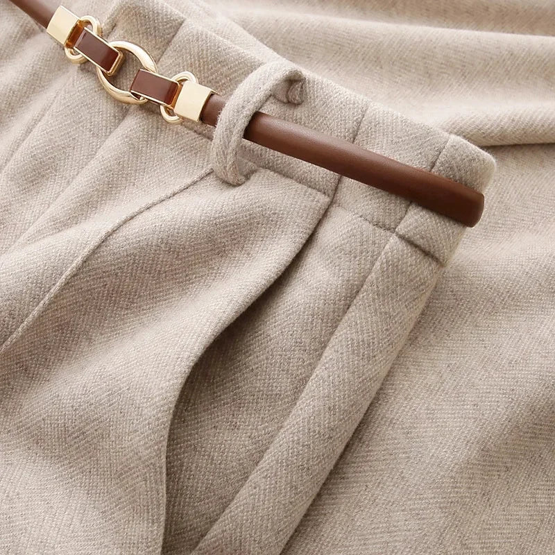 Women’s Lambswool Straight-Leg Tailored Trousers