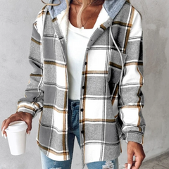 Women’s Plaid Flannel Hooded Shacket