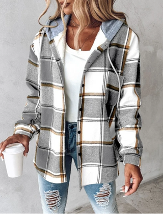 Women’s Plaid Flannel Hooded Shacket