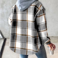 Women’s Plaid Flannel Hooded Shacket