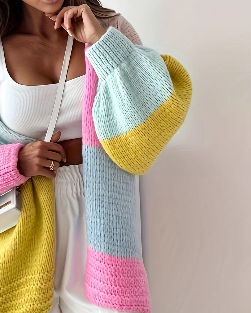 Women’s Oversized Colour-Block Cardigan