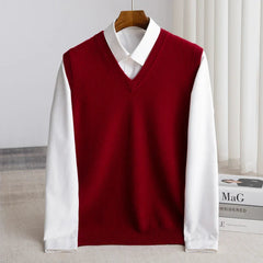 Bellagio Fine Knit Men's Sweater Vest - Burgundy